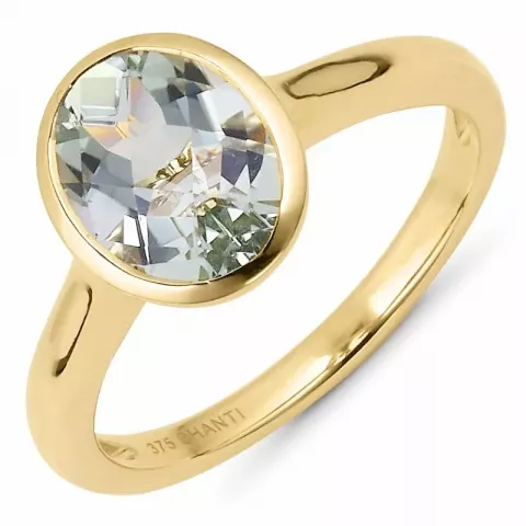 oval ametyst ring i 9 karat guld