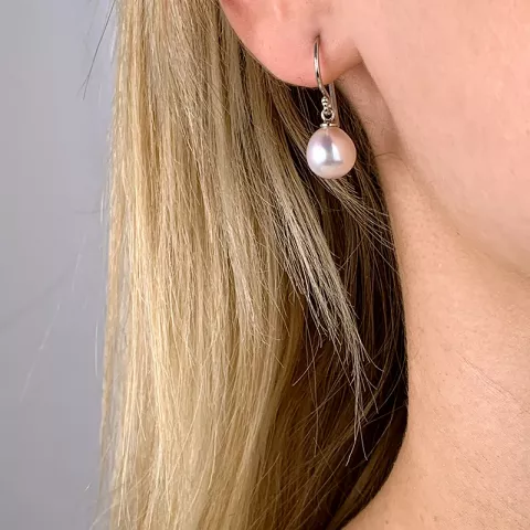 8-8,5 mm perle øreringe i sølv