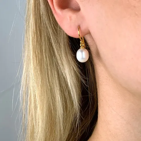 Orecchini Perle Acqua Dolce e diamanti - Freshwater 7.50 - 8.00 mm