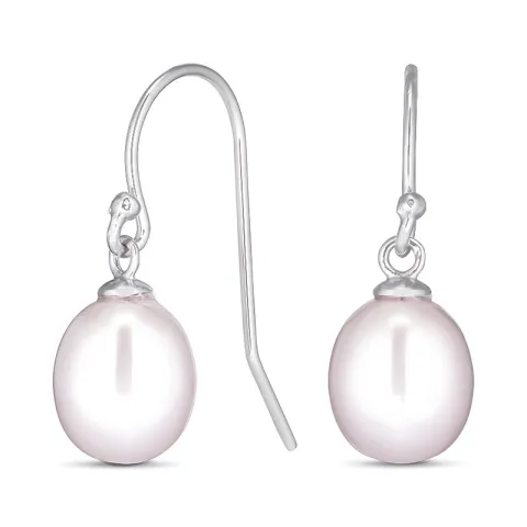 7-7,5 mm perleøreringe i rhodineret sølv