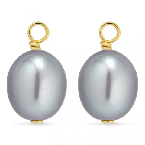 7-7,5 mm perle vedhæng til øreringe i forgyldt sølv
