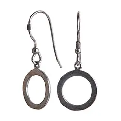 Nordahl Andersen runde øreringe i oxideret sterlingsølv