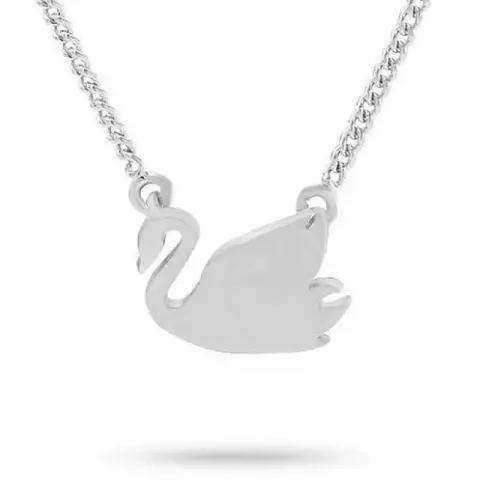 Elegant nordahl andersen svane halskæde med vedhæng i rhodineret sølv