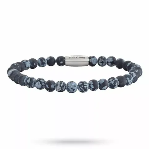 Herre nordahl andersen rundt armbånd i stål grå sten