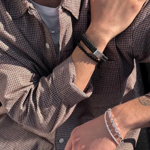 Nordahl andersen sort armbånd i læder