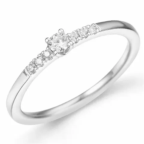 rund diamantring i 14 karat hvidguld 0,08 ct 0,06 ct