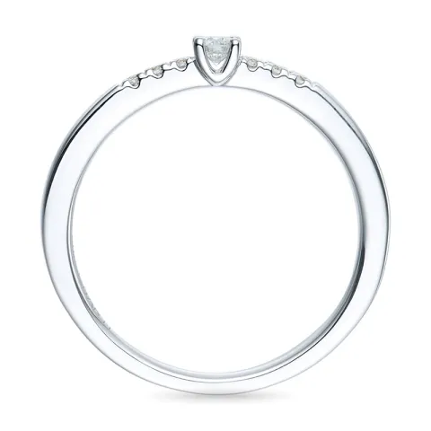 rund diamantring i 14 karat hvidguld 0,08 ct 0,06 ct
