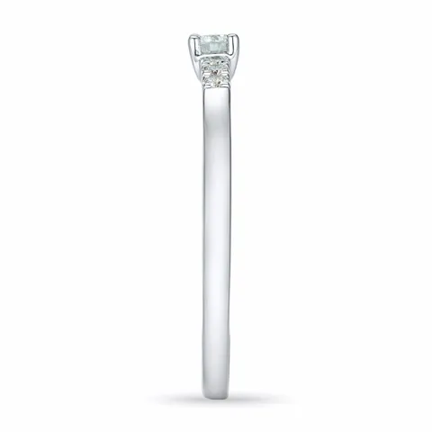 rund diamantring i 14 karat hvidguld 0,08 ct 0,06 ct