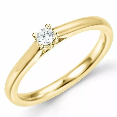 rund diamantring i 14 karat guld 0,10 ct