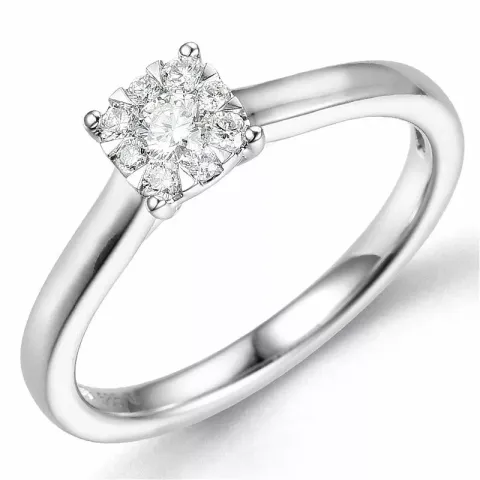 brillantring i 14 karat hvidguld 0,10 ct 0,11 ct