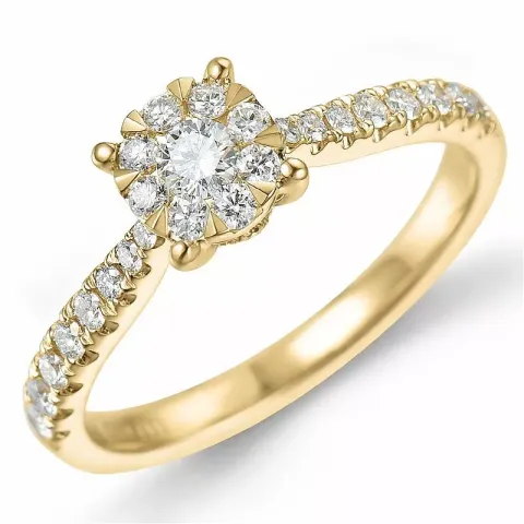 rund diamantring i 14 karat guld 0,10 ct 0,36 ct