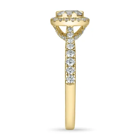 firkantet diamantring i 14 karat guld 0,10 ct 0,44 ct