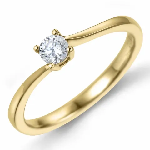 diamant solitairering i 14 karat guld 0,20 ct