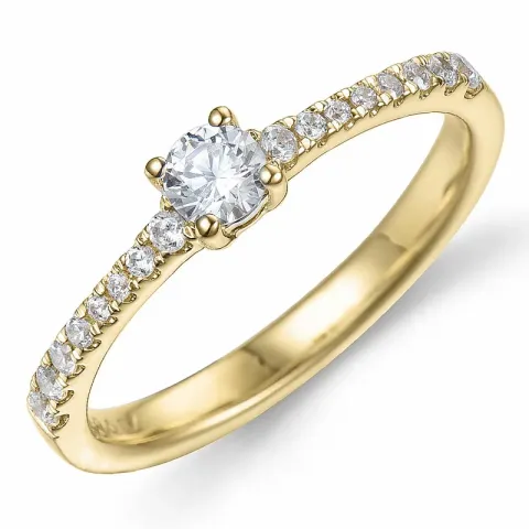 diamant ring i 14 karat guld 0,20 ct 0,17 ct