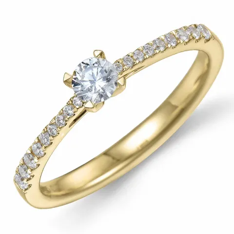 diamant ring i 14 karat guld 0,20 ct 0,14 ct