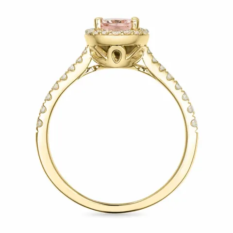 morganit diamantring i 14 karat guld 1,28 ct 0,32 ct