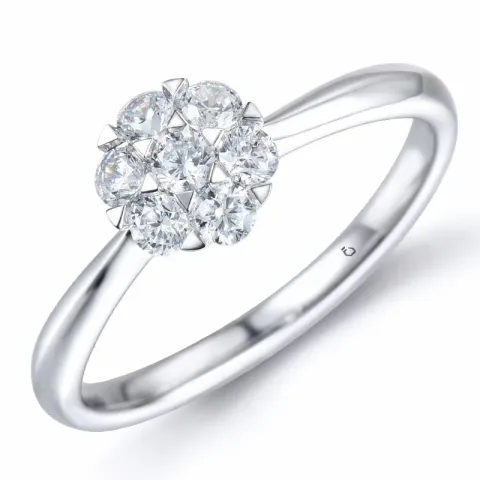 elegant diamantring i 14 karat hvidguld 0,40 ct