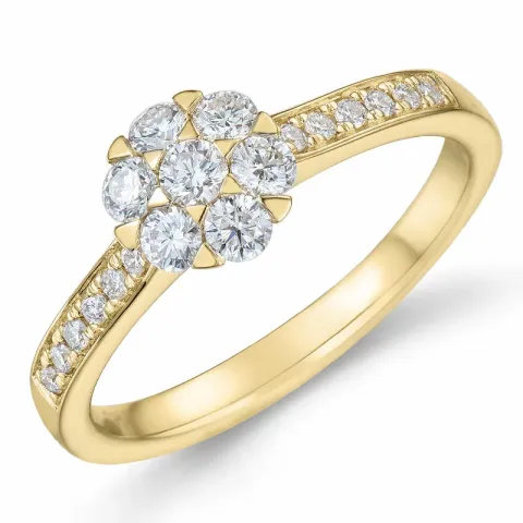 diamant ring i 14 karat guld 0,51 ct