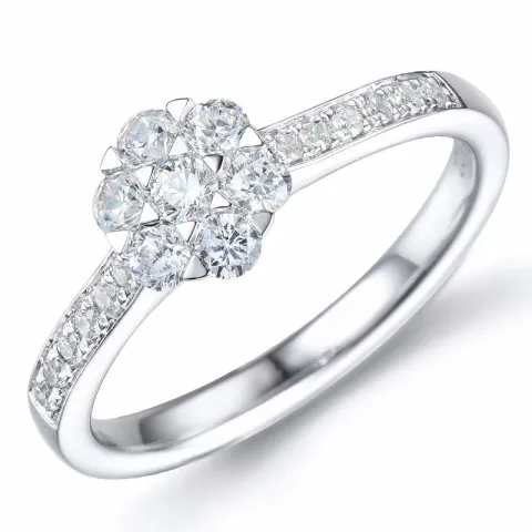 diamant ring i 14 karat hvidguld 0,51 ct