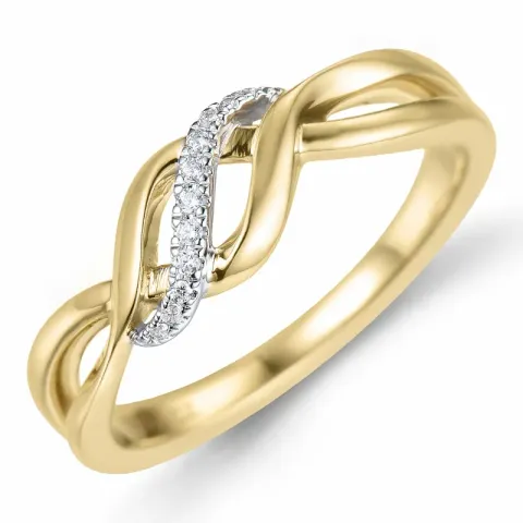 diamant ring i 14 karat guld.- og hvidguld 0,04 ct