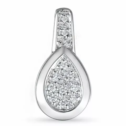 Dråbeformet diamant vedhæng i 14 karat hvidguld 0,09 ct