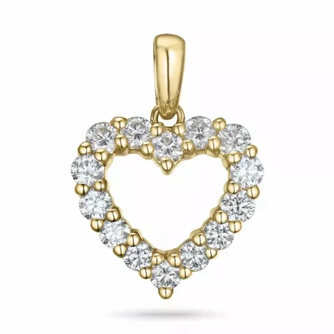 hjerte diamantvedhæng i 14 karat guld 0,84 ct