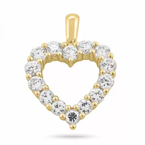 hjerte diamantvedhæng i 14 karat guld 1,72 ct
