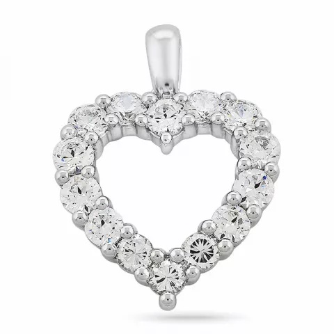 hjerte diamantvedhæng i 14 karat hvidguld 2,05 ct
