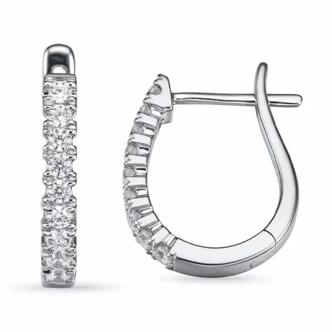 creoler i 14 karat hvidguld med diamant
