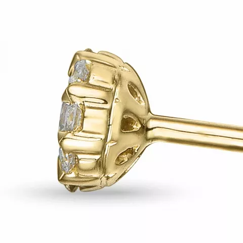 runde diamant ørestikker i 14 karat guld med diamant og diamant 
