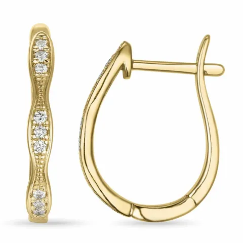 creoler i 14 karat guld med diamant