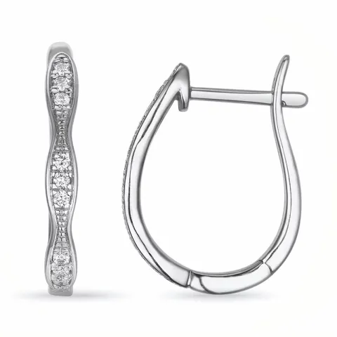 creoler i 14 karat hvidguld med diamant
