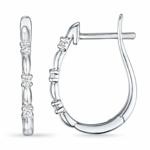 creoler i 14 karat hvidguld med diamant 