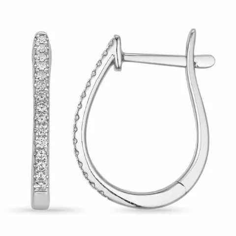 creoler i 14 karat hvidguld med diamant 