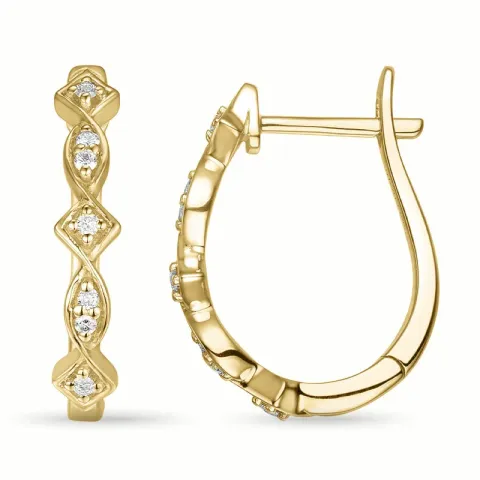 diamant creoler i 14 karat guld med diamant