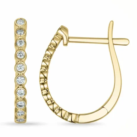 creoler i 14 karat guld med diamant