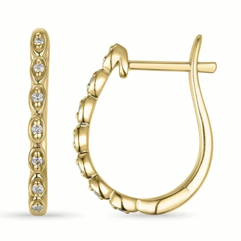 creoler i 14 karat guld med diamant