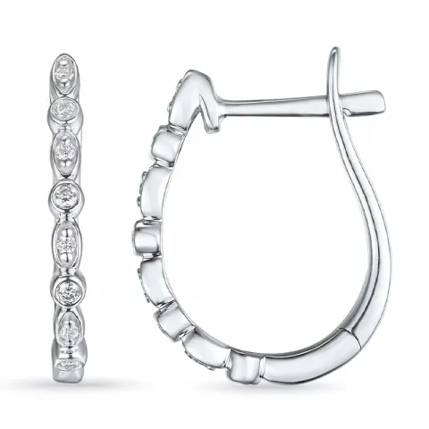 creoler i 14 karat hvidguld med diamant 