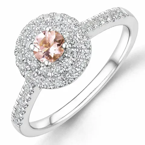 morganit diamantring i 14 karat hvidguld 0,22 ct 0,33 ct