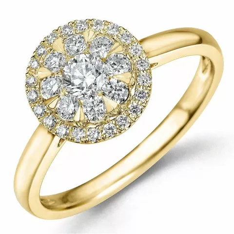 rund diamantring i 14 karat guld 0,20 ct 0,35 ct