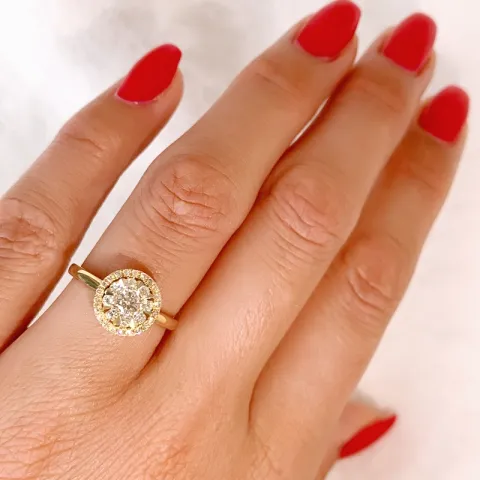 rund diamantring i 14 karat guld 0,20 ct 0,35 ct