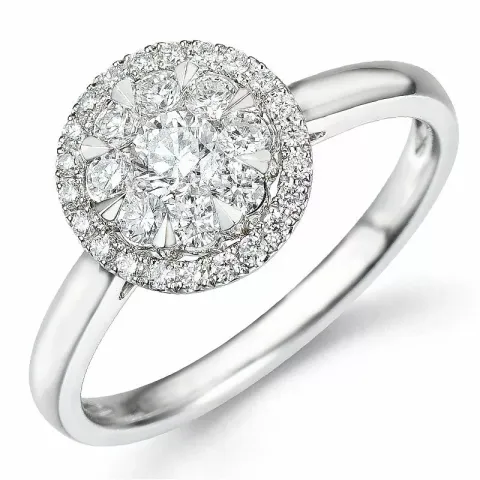 Elegant diamantring i 14 karat hvidguld 0,20 ct 0,35 ct