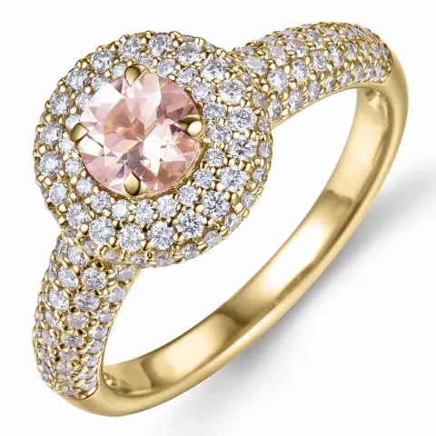 morganit diamantring i 14 karat guld 0,43 ct 0,66 ct