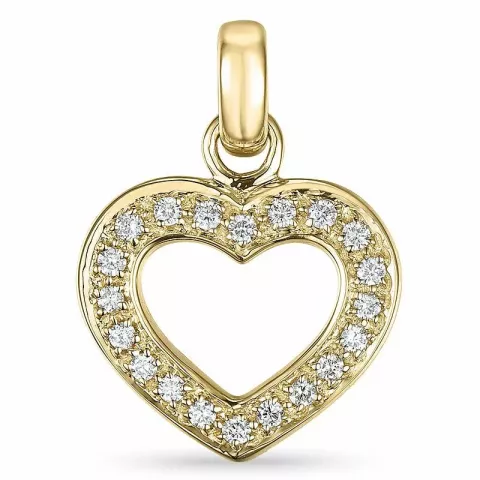 hjerte diamantvedhæng i 14 karat guld 0,20 ct
