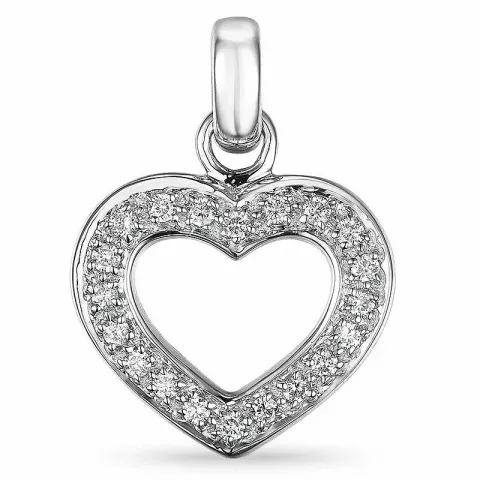 Hjerte diamantvedhæng i 14 karat hvidguld 0,20 ct