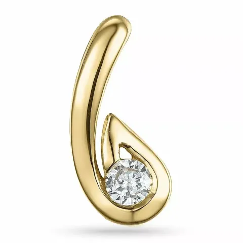 Dråbeformet diamant vedhæng i 14 karat guld 0,11 ct