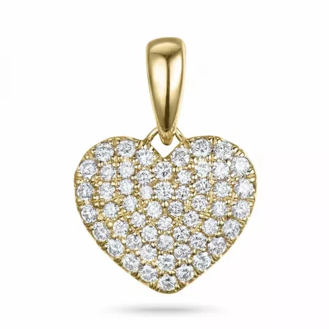hjerte diamantvedhæng i 14 karat guld 0,49 ct