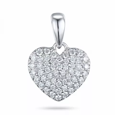 hjerte diamantvedhæng i 14 karat hvidguld 0,49 ct