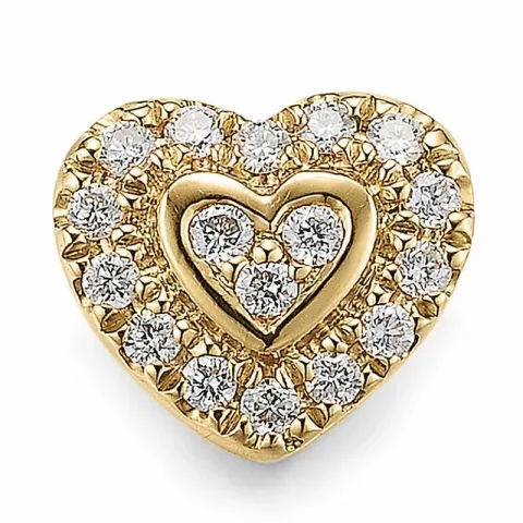 hjerte diamantvedhæng i 14 karat guld 0,11 ct