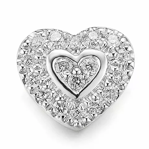 Hjerte diamantvedhæng i 14 karat hvidguld 0,11 ct